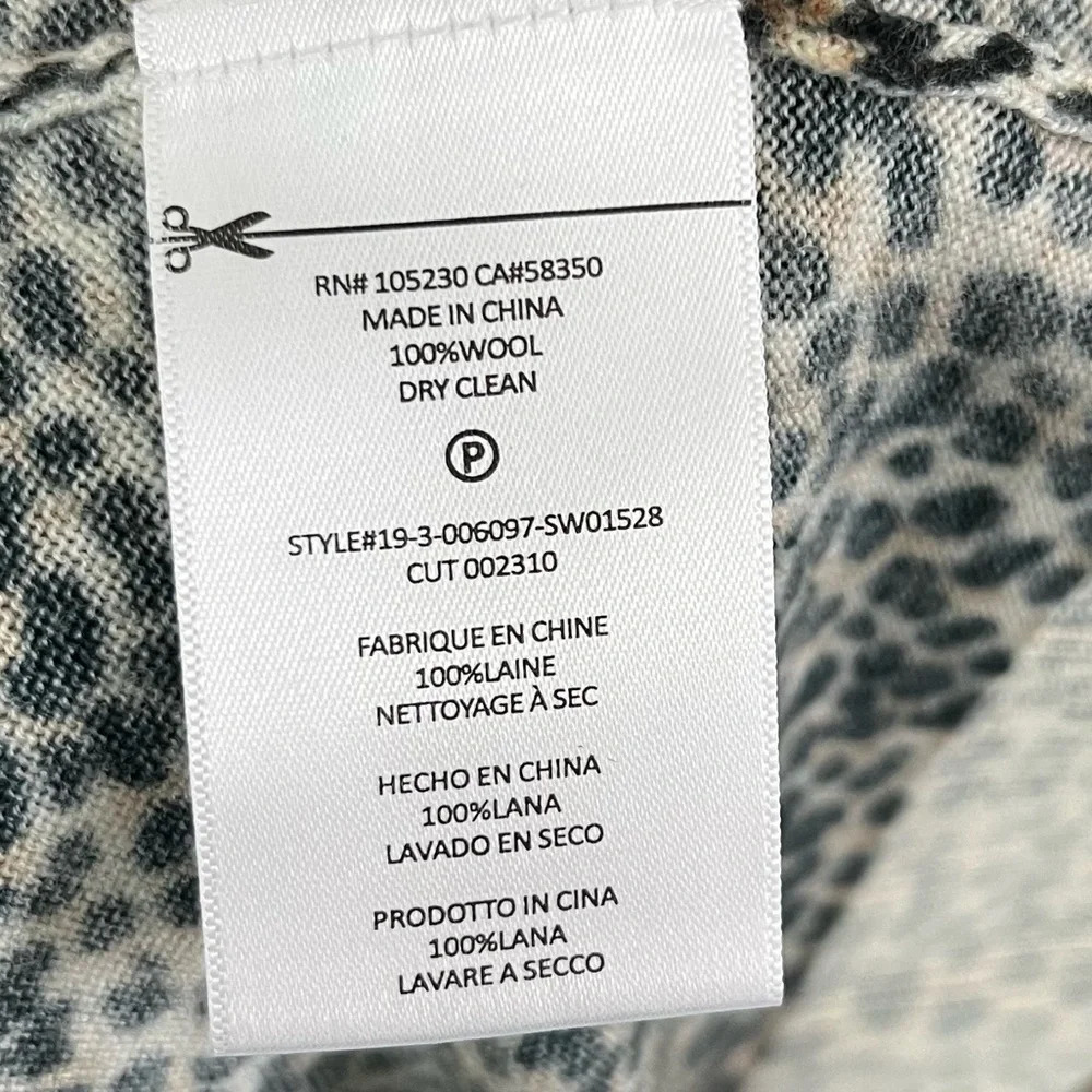 NWOT EQUIPMENT Raydon Leopard Print Wool Sweater Casual Women’s Large - Picture 9 of 12